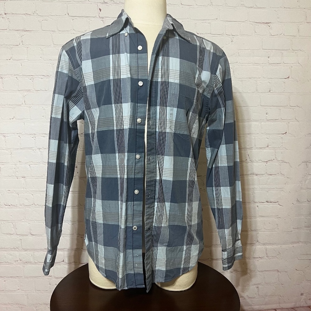 NAUTICA SLIM FIT button down long sleeve shirt Blue size Large EUc